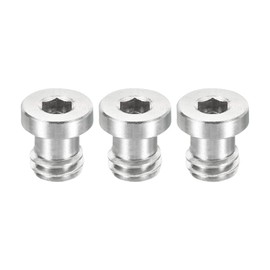 PATIKIL 3/8"-16 Thread 13mm Length Camera Quick Release Screw Tripod Screws, 3 Pack Stainless Steel Hex Slot Screw for DSLR Camera Rig Accessories, Silver