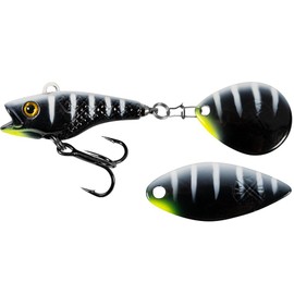 LMAB Good Vibe Jig Spinner with Interchangeable Blade Jig Spinner for Fishing, Bass & Pike Spinjig (14g, Black Tiger)