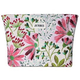 Makeup Bags for Purse Cosmetic Pouch Large Travel Toiletry Organizer with Zipper Makeup Tool Pouch for Women,Colorful Plant