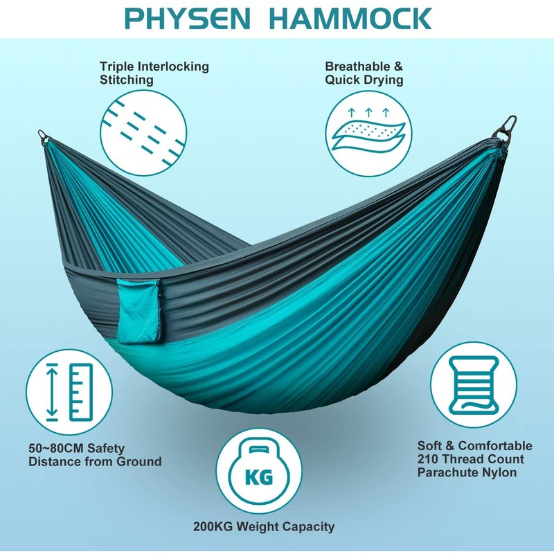 Camping Hammock Portable Nylon Hammocks with Tree Straps Single Lightweigtht