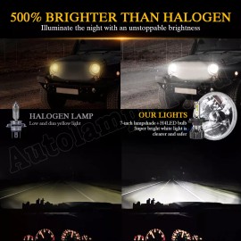 CHUSYYRAY For 1967-1972 Chevy C10 Pair 7 inch LED Headlights Round DOT Approved Hi-Lo Lamp