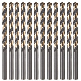 12 PCS, 5/64", Black and Gold Coated Twist Drill Bits
