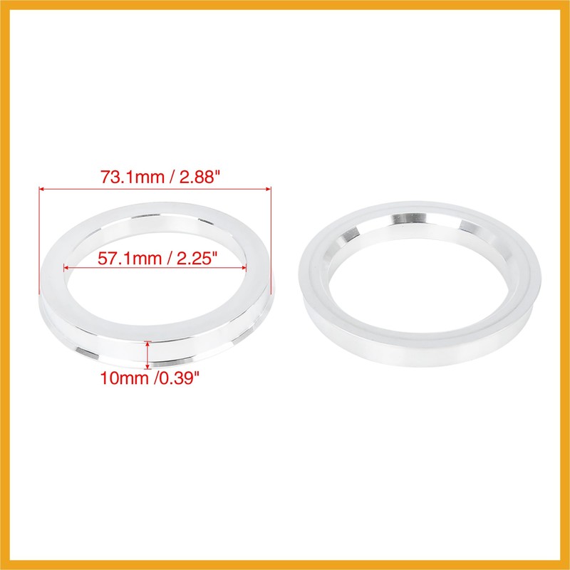 Partuto 4pcs 73.1 to 57.1 mm Aluminium Alloy Car Hub
