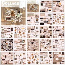 Vintage Scrapbook Stickers for Adults - Pre-cut Letter Stickers for Scrapbooking Supplies, Aesthetic Journaling, Bullet Journal, Daily Planner, Laptop, Ephemera