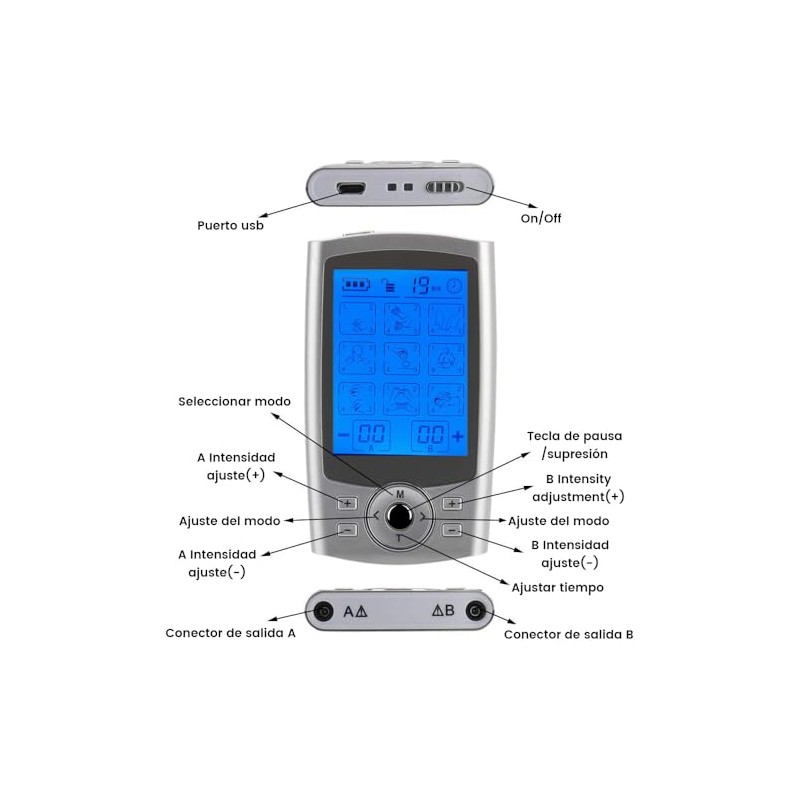 E T EASYTAO | TENS Electroestimulador Muscular, con 36 Modos