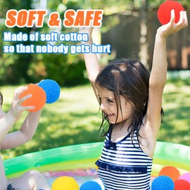 BITOYO Reusable Water Bombs, Pack of 32 Water Battle Balls, Splash Water Balls Made of Cotton, Water Bombs Splash Balls with Bag, Splash Water Bombs for Children Adults Water Fun