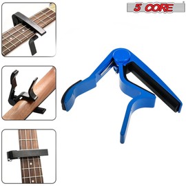 5CORE Capo Acoustic Electric Guitar 6 String Quick And Easy Adjustment Classic Clip - Banjo Mandolin Or Ukulele Capotraste Para Guitarra CAPO BLUE 1Pc