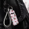 Baxinh Cherry Printed Chapstick Holder Keychain, Neoprene Chapstick Lip Balm