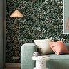 Ismoon Floral Peel and Stick Wallpaper Black Contact Paper Leaf