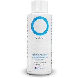 NT Labs Optimus, Concentrated Dechlorinator & Water Conditioner for Freshwater and Marine Aquariums, Detoxifies Ammonia, Nitrite, Nitrate, & Heavy Metals, Suitable for Freshwater and Marine (100ml)