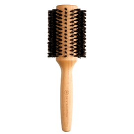 Olivia Garden Bamboo Touch Brush – Eco-conscious Round Bamboo Touch Blowout Hair Brush, 100% Boar Bristles - 40mm