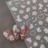 5D Embossed White Flower Nail Stickers Flowers Nail Art Stickers