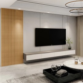 Art3d Slat Wall Panel8-Pack 96x6in Covering 32sq.ftWPC Acoustic Diffuser Panel - Oak