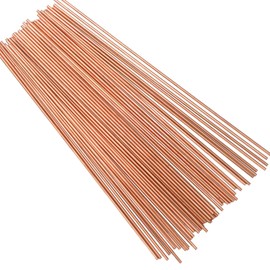 Therwen Pure Copper Round Rod 11.8 Inch Length Bare Metal Solid Copper Rod Lathe Bar Stock for Crafts(50 Pcs,0.12 Inch/ 3 mm in Diameter)