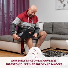 KARM Plus Size Knee Brace for Women & Men Plus Size - Adjustable Knee Support Brace for Meniscus Tear, Arthritis Pain, Compression with Side Stabilizers - Obese People (XL/XXL/3XL Black)