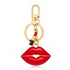 Red Lip and Lipstick Charm Keychain Purse Charm for Women