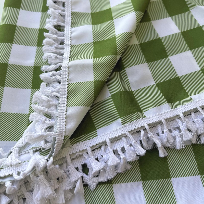 Essifunia Fringe Checkered Tablecloth with Tassel 52x70 Inch Rectangular -