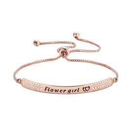 CHOORO Wedding Gift Flower Girl Rhinestone Bracelet Flower Girl Gift Wedding Party Jewelry (Flower Girl Rhinestone bracelet)