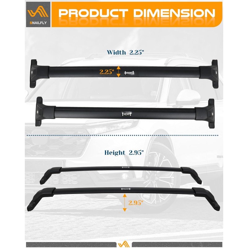 Snailfly Aluminum Roof Rack Cross Bars with Lock Fit for
