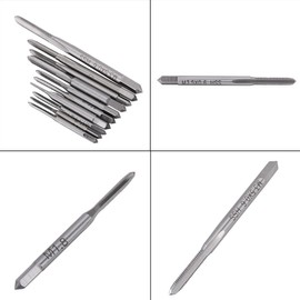 Tap Cutter Set, 10 Piece Tap Set, M1, M1.2, M1.4, M1.6, M1.7, M1.8, M2, M2.5, M3, M3.5 Micro Taps Machine Hand Screw Thread Taps Set
