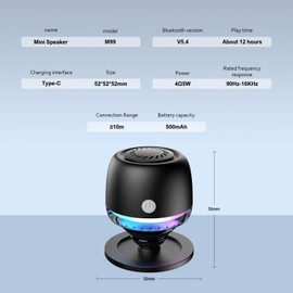 EGBULL Magnetic Bluetooth Speaker with RGB Lights – Portable Airbag Design Mini Speaker with Strong Suction Base,Wireless Stereo, for Phone, Desk, and Car