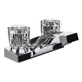 Bathroom Faucet Low Arc 2-Handle Chrome Plated