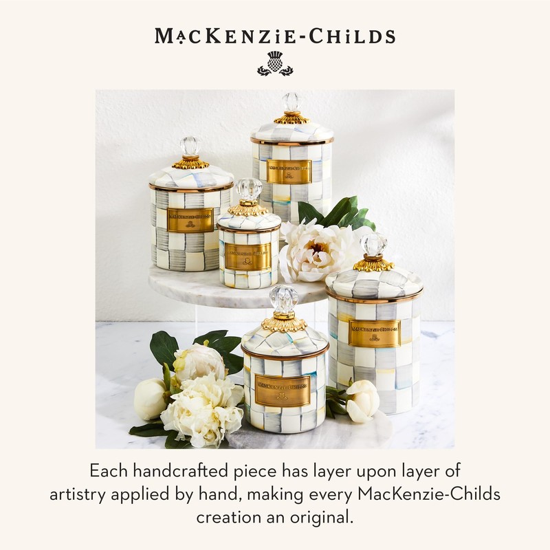 MACKENZIE-CHILDS Large Enamel Canister, Kitchen Storage Container for Flour and
