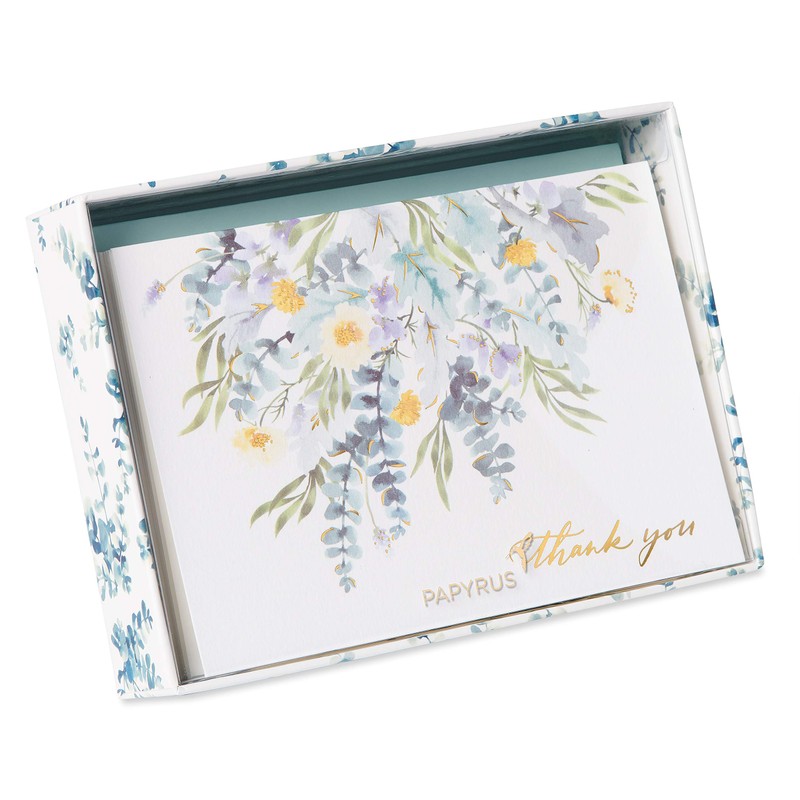 Papyrus Blank Thank You Cards with Envelopes, Floral (12-Count)