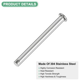 M METERXITY 4-Pack Single Hole Clevis Pins, M8 x 100mm 304 Stainless Steel Flat Head Clevis Pins for Mechanical Linkage/Trucks/Lawn Mower, Link Hinge Pin Reusable