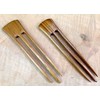 JWL (2) Teak Three Prong 6 Inch Straight Hair Stick