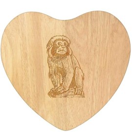 'Golden Lion Tamarin' Wooden Heart Shaped Chopping/Cutting Board (WB00076476)