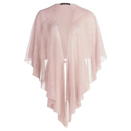 Vera Mont Women's Glitter Cape, Rose / silver, Unit size