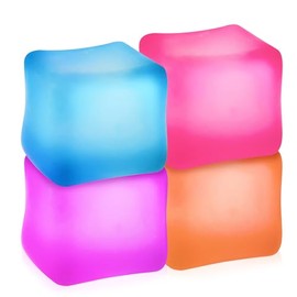 ZQSQD 4PCS Juguetes de Cubo para Antiestrés, Juguetes Sensoriales Squishy, Juguetes para Antiestrés de Adultos, Bloqueos para Aliviar la Ansiedad y el Estrés (Morado, Azul, Rosa, Naranja)