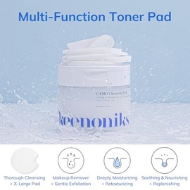 keenoniks Almohadilla de limpieza coreana de un solo paso: limpia profundamente, suaviza e hidrata la piel en 30 segundos, almohadillas dobles exfolia