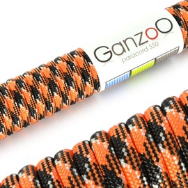 Universally usable Survival rope made from Tear-Proof ""/"Parachute Cord (PaRACORD" Kernmantel Rope Nylon), 550 lbs total length: 12 M (100 ft) PaRACORD Cord this is not suitable for climbing Colour: orange / Black Ganzoo
