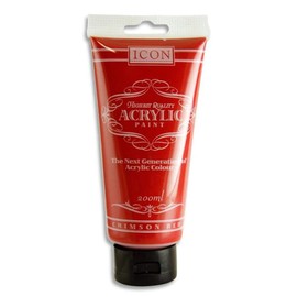 Premier Stationery 63963 Icon Acrylic Paint 200ml-India, India Red, 200ml