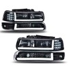 PIT66 LED DRL Headlight Assembly Compatible with Chevy Silverado 1999