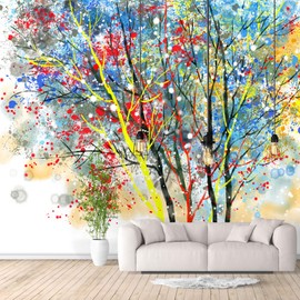 NWT Wall Murals for Bedroom Abstract Great Tree Removable Wallpaper Peel and Stick Wall Stickers - 66x96 inches