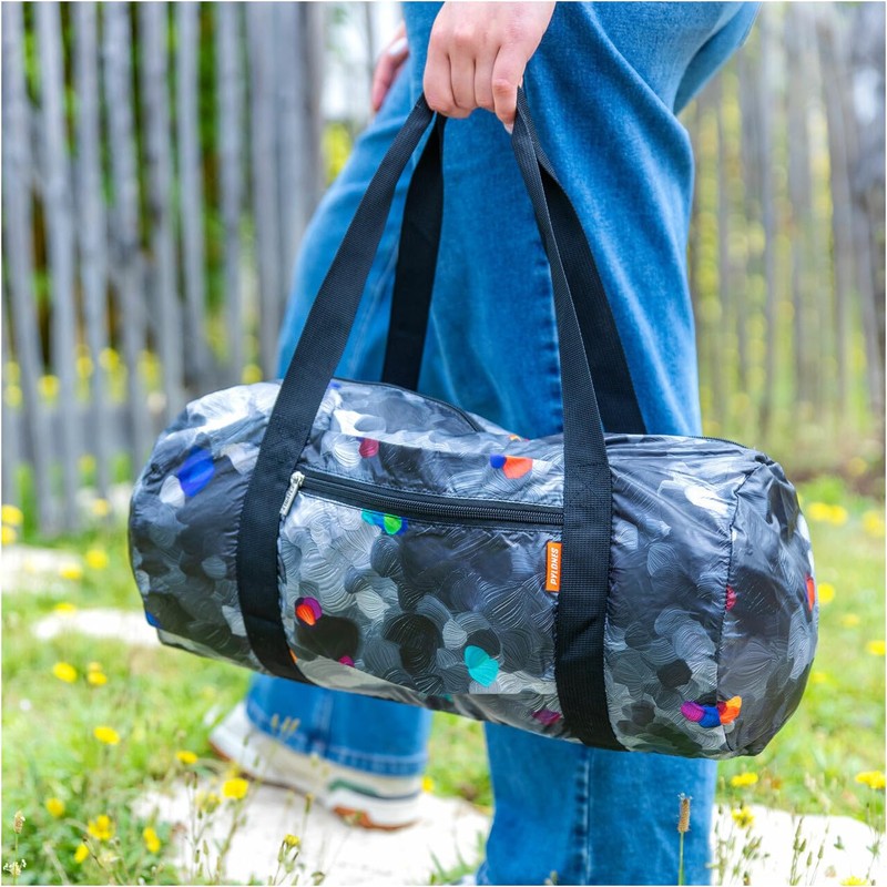 Pylones - Foldable Travel Duffle Bag - Black Palette, Black,