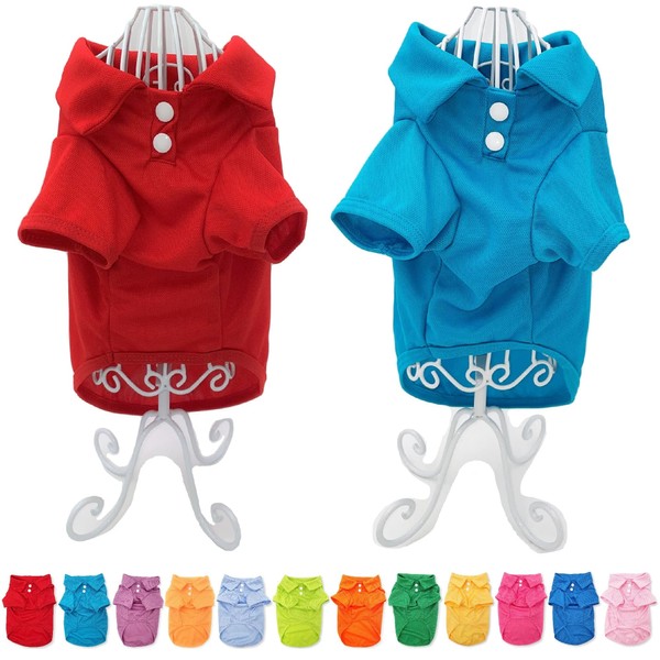 Pack of 2 Colors Dog Polo Shirt Cute Puppy Cat