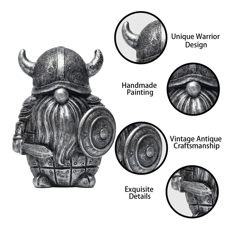 3PCS Viking Warrior Gnome Figurines Set-Viking Decor Home Ornament Mini
