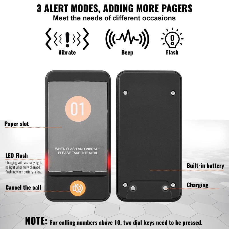 Restaurant Pager System 20 Beepers Wireless Guest Calling Queue Signal