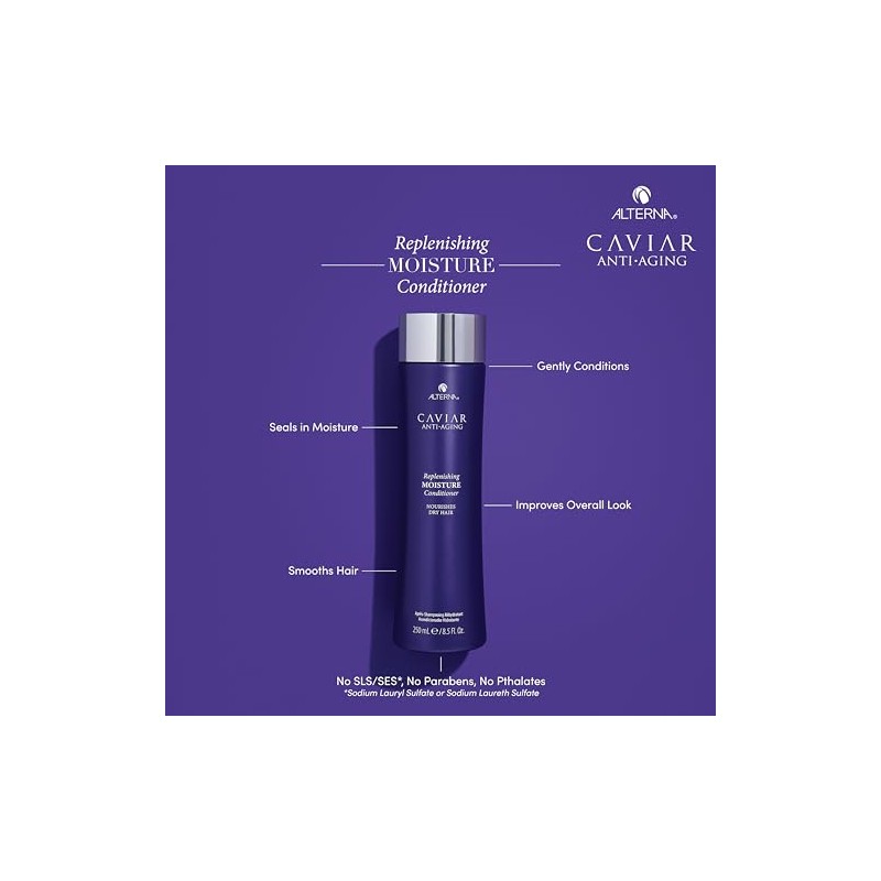 CAVIAR Anti-Aging Replenishing Moisture Shampoo and Conditioner Set, 8.5-Ounce (Packaging