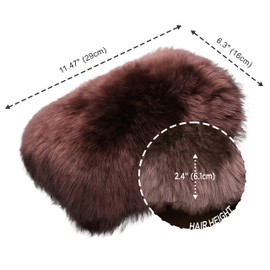 Andalus Brands Pure Australian Sheepskin Fluffy Car Center Console Cover, Luxurious Non-Shedding Furry Arm Rest Cover for Car, Versatile for All Seasons, Mocha - (11.47" X 6.3")