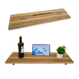 Acacia Wood Bathtub Tray 36x9 Inch Bath Caddy for Freestanding Tubs, Wine Glass Holder & Phone Stand, Natural Bath Accessories with Anti-Tipping Design, Spa Gift for Home Relaxation (Original)