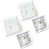 2x Single Port CAT6 IDC Wall Outlet Face Plate -