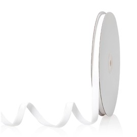 Cinta de terciopelo blanco de 3/8 pulgadas x 20 yardas para corona de árbol de Navidad, decoración clásico hecha a mano, adornos para envolver regalos y hacer lazos