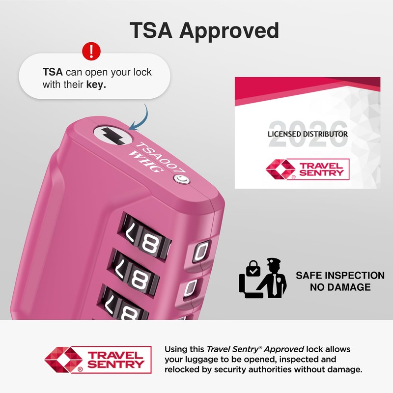 Puroma 2 Pack TSA Approved Luggage Locks, 4 Digit Combination