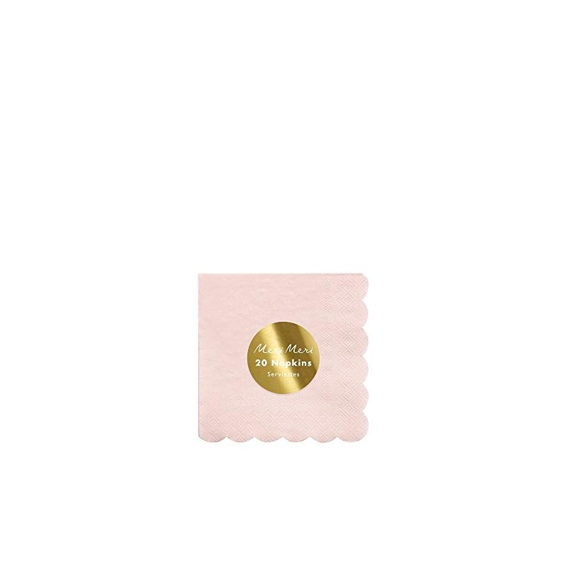 Meri Meri Disposable Paper Napkins (Pack of 20), Scalloped Edge,
