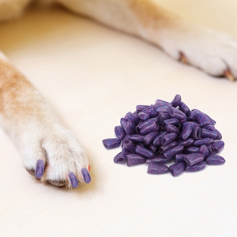 100PCS Pet Dog Soft PVC Nail Cover Paw Claw Cap